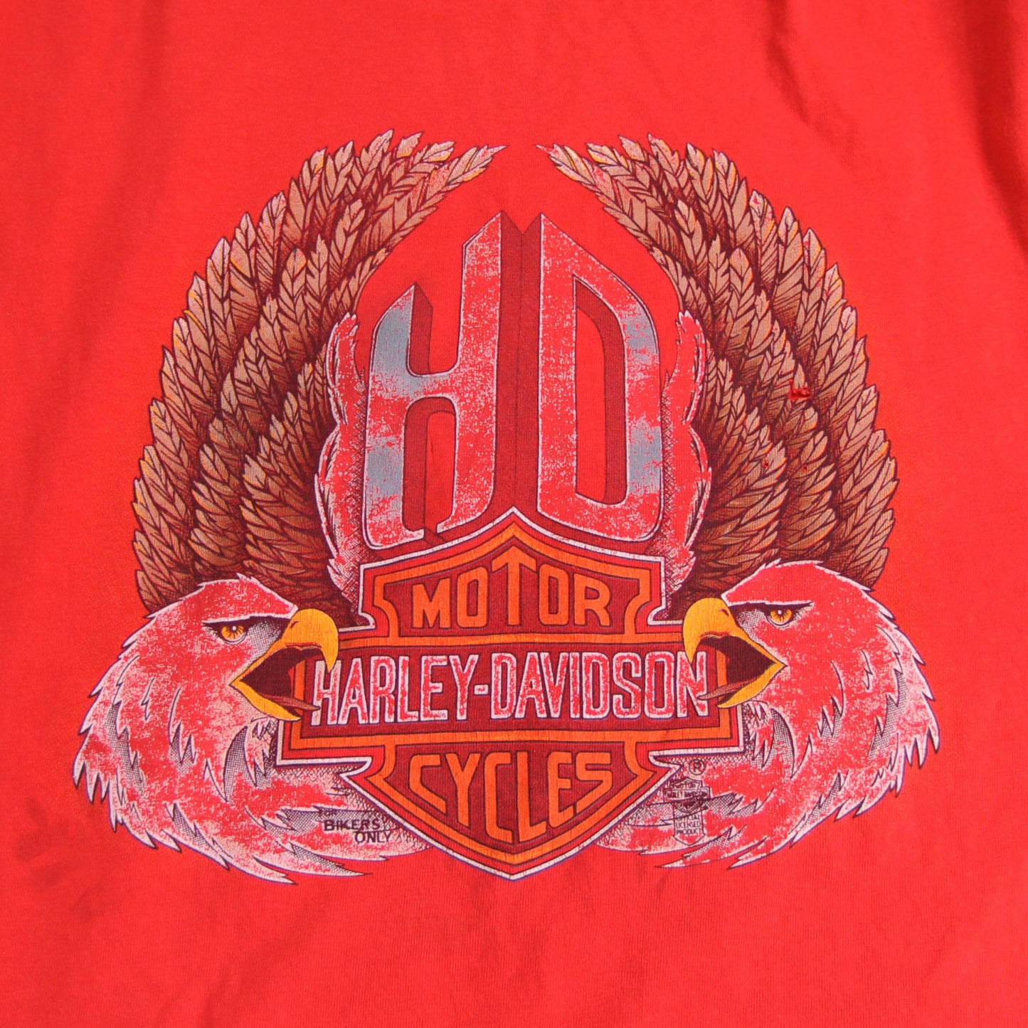 90's HarleyDavidson HDイーグル HーD of Glendale Tシャツ 赤(XL)/A4048T-SO