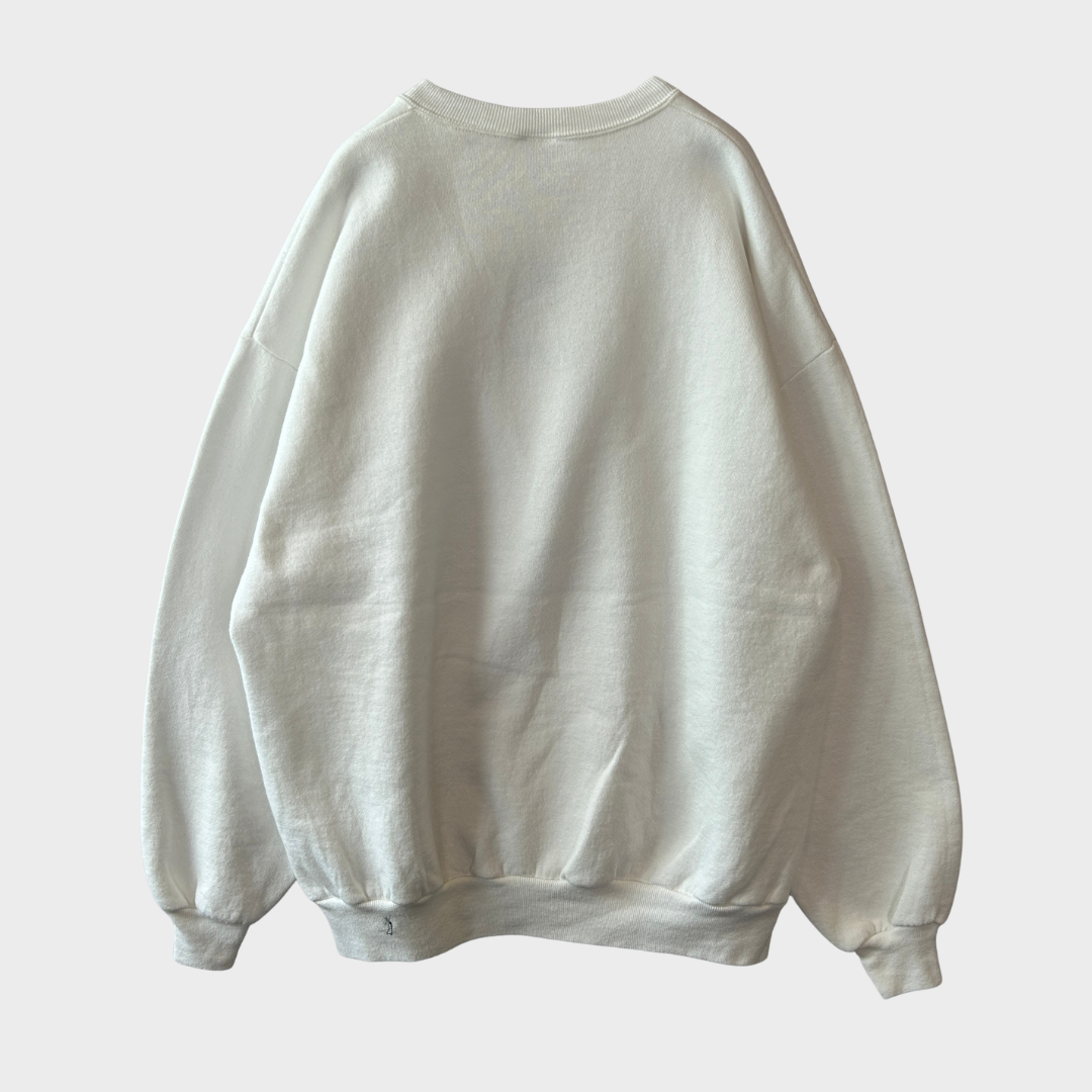 90's JERZZES シュナウザー プリント スウェット 白 XL /B2929S-SO