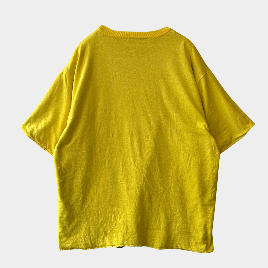 90's Russell ラッセル ダブルフェイスTシャツ 黄色紫(XL)/A6817T-SO