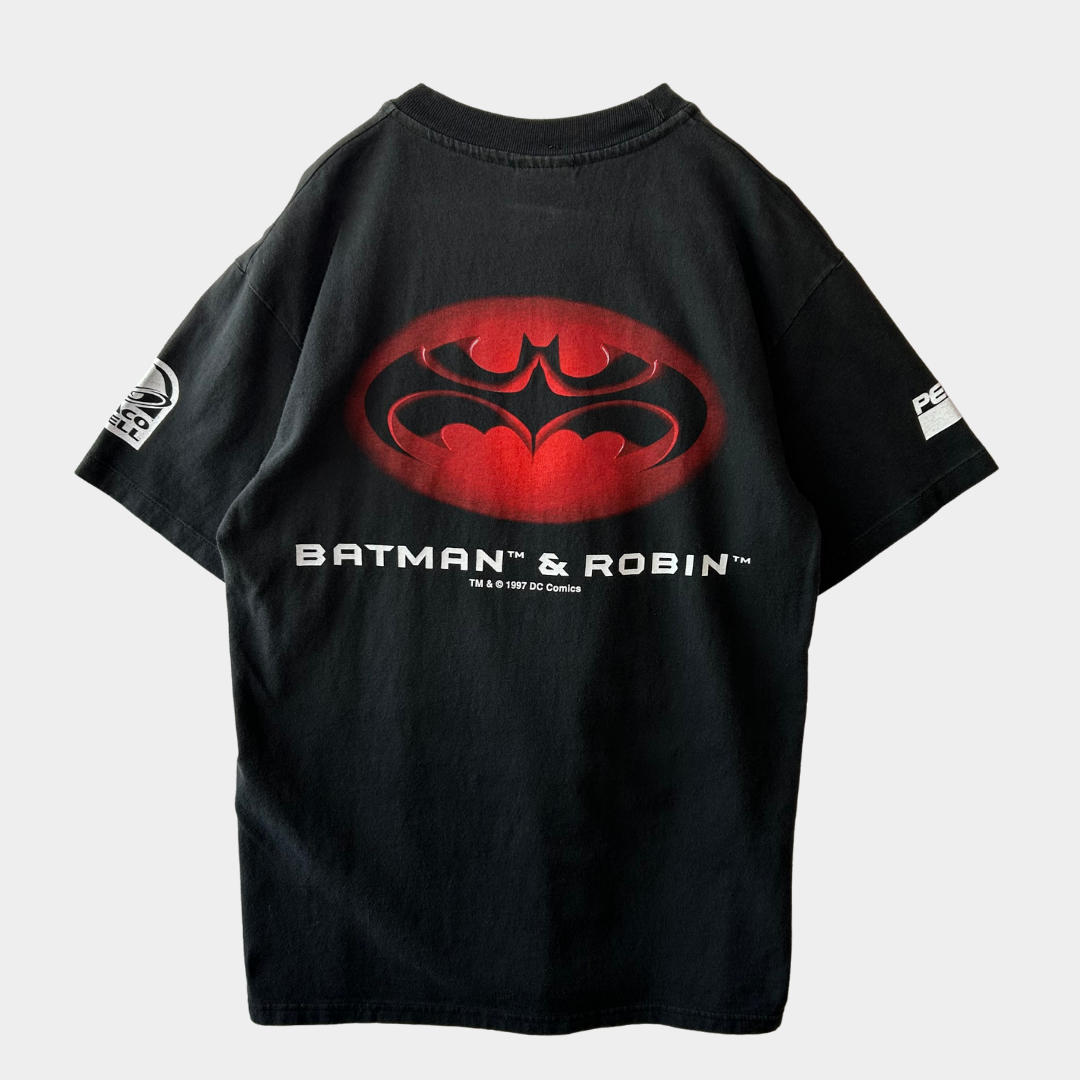 90's Hanes 映画「バットマン&ロビン Mr.フリーズの逆襲」ムービーTシャツ 黒(M)/A6759T-SO