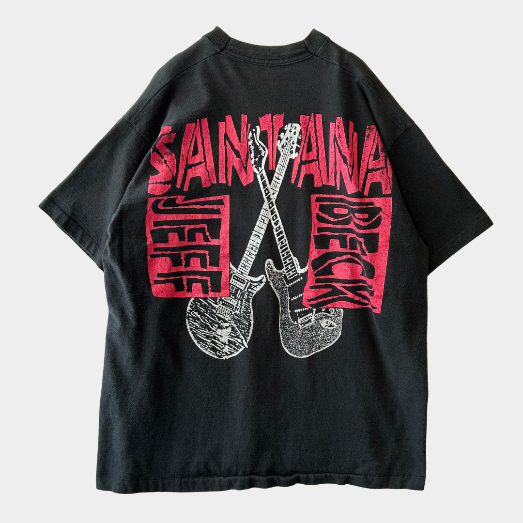 90's Santana&Jeff Beck サンタナ ジェフ・ベック ライブコンサート Tシャツ 黒/A6679Y-SO