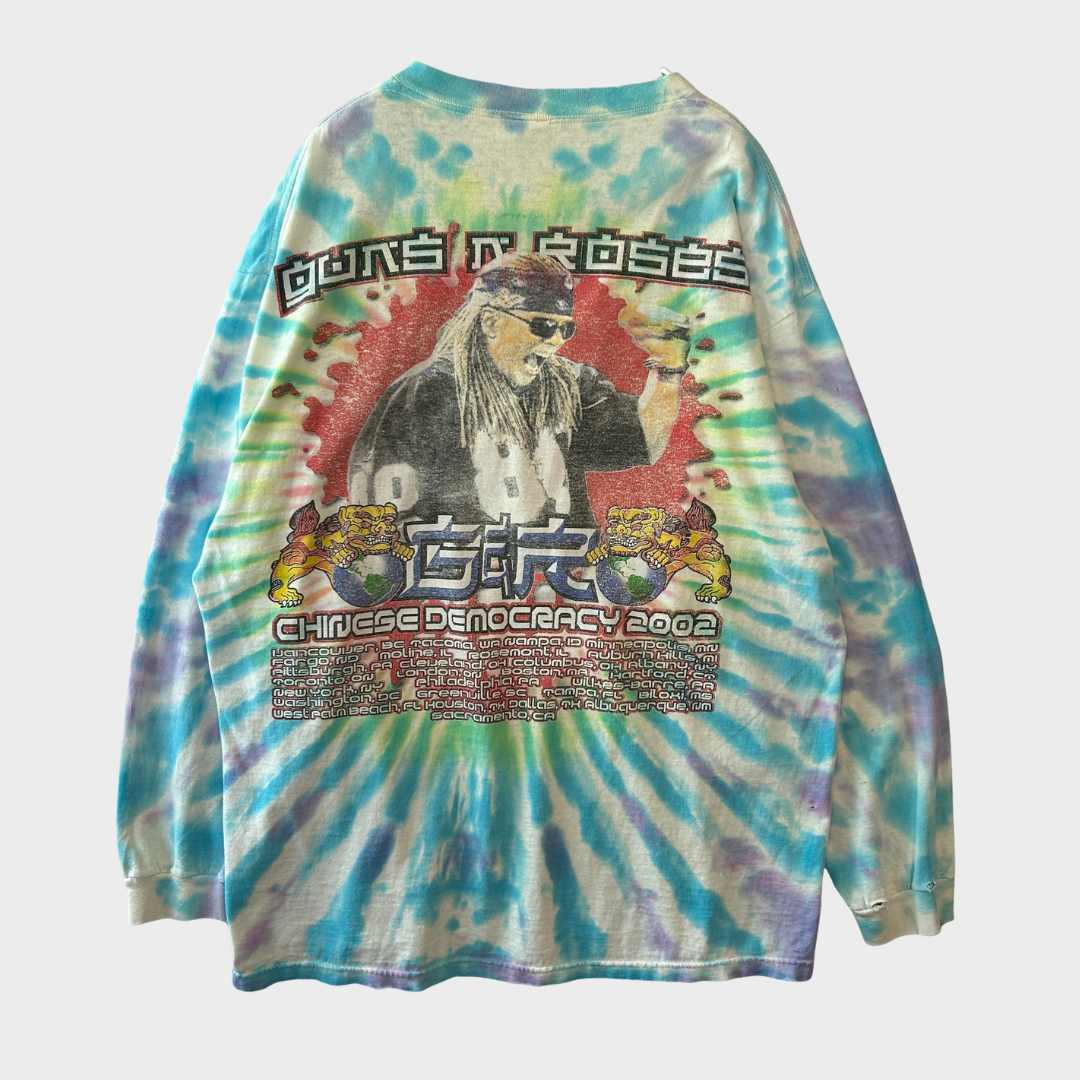 00's DELTA GUNS N' ROSES WORLD TOUR 2002 バンド ロンT タイダイ柄 XL /A6538T-SO