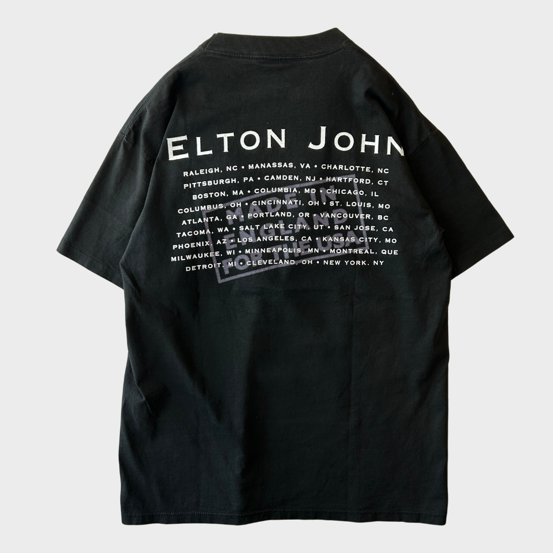 90's Sports wear ELTON JOHN ツアーTシャツ 黒 L /A7459T-SO