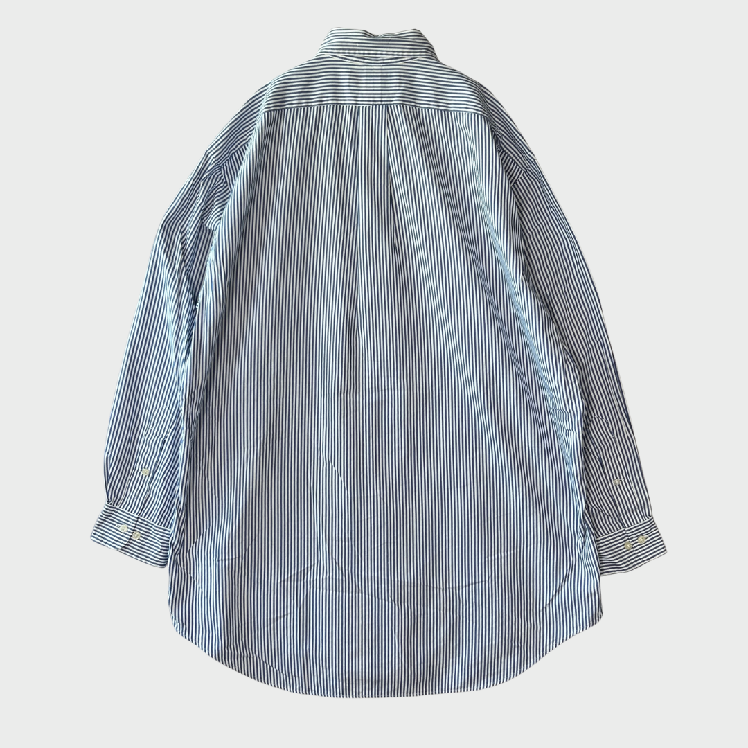 00's Ralph Lauren ラルフローレン ストライプシャツ 青白 (L)/A7972S-SO