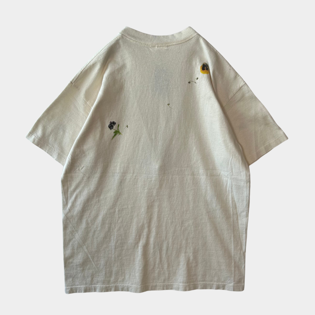 90's rel・e・vant・products Pots & Pansies パンシー 花 プリントTシャツ(L)/A3085T-S