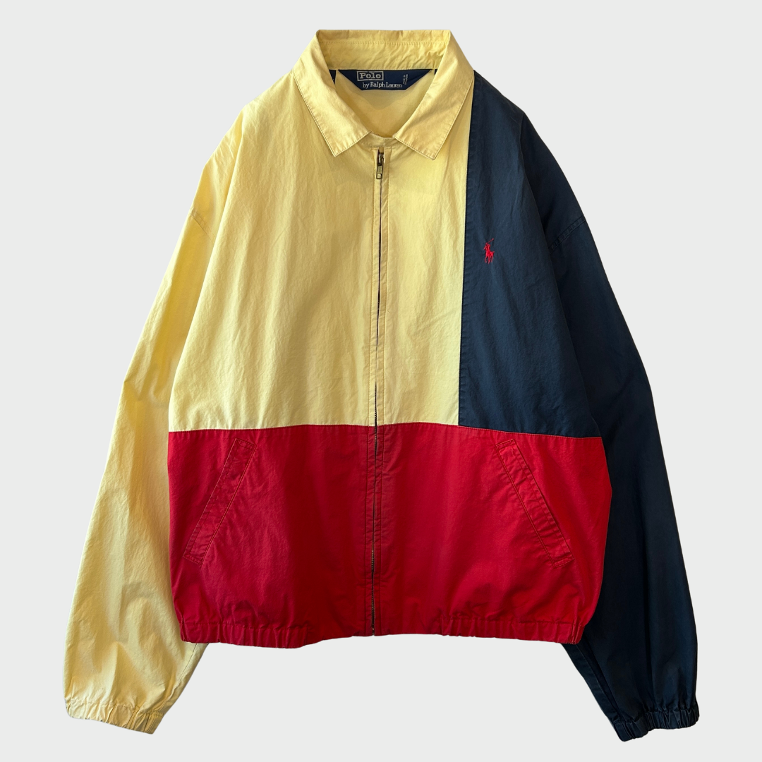 90's Polo Ralph Lauren 3 Tone Color スウィングトップ 紺赤黄