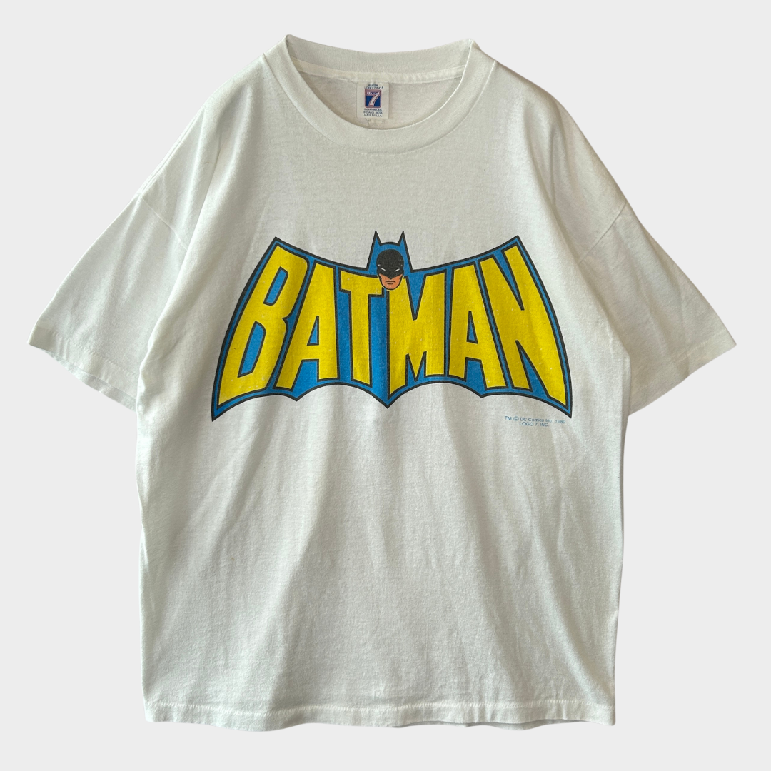 90's LOGO7 BATMAN DC COMIC バットマン Tシャツ 白 (XL)/A7280T-SO
