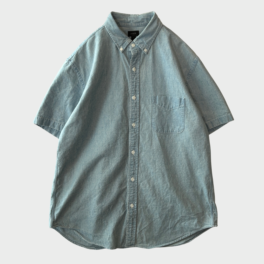 00's J.CREW ショートスリーブシャツ 水色 (L)/A7467S-SO