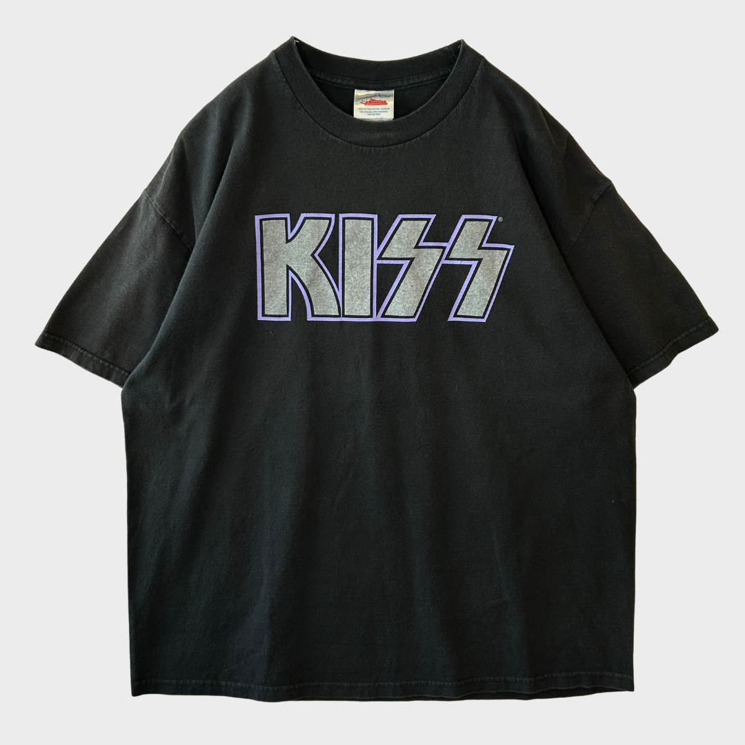 00's TENNESSEE RIVER KISS 文字プリントTシャツ 黒 XL /A7331T-SO