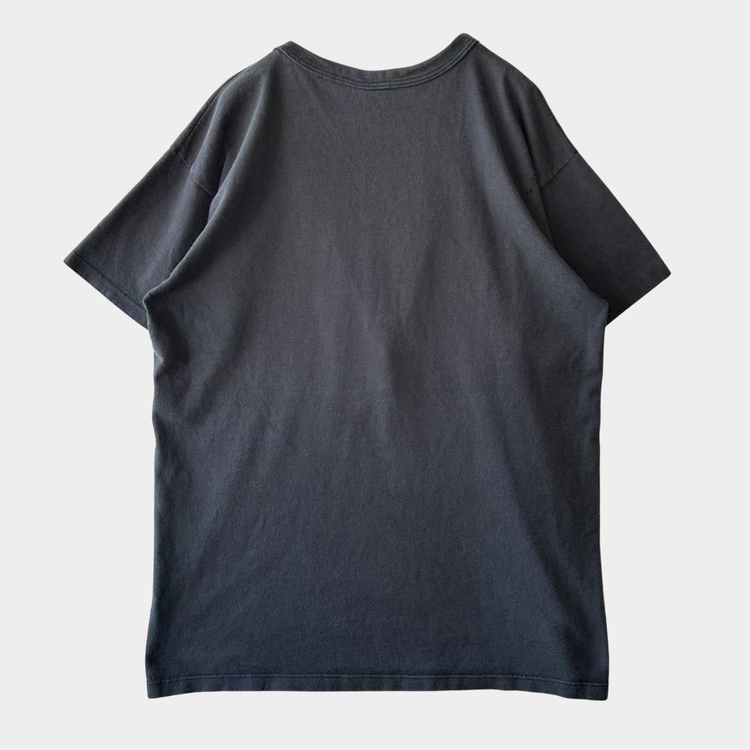 80's champion T shirt ブラック Tシャツ 無地 (XL)/A7203T-SO