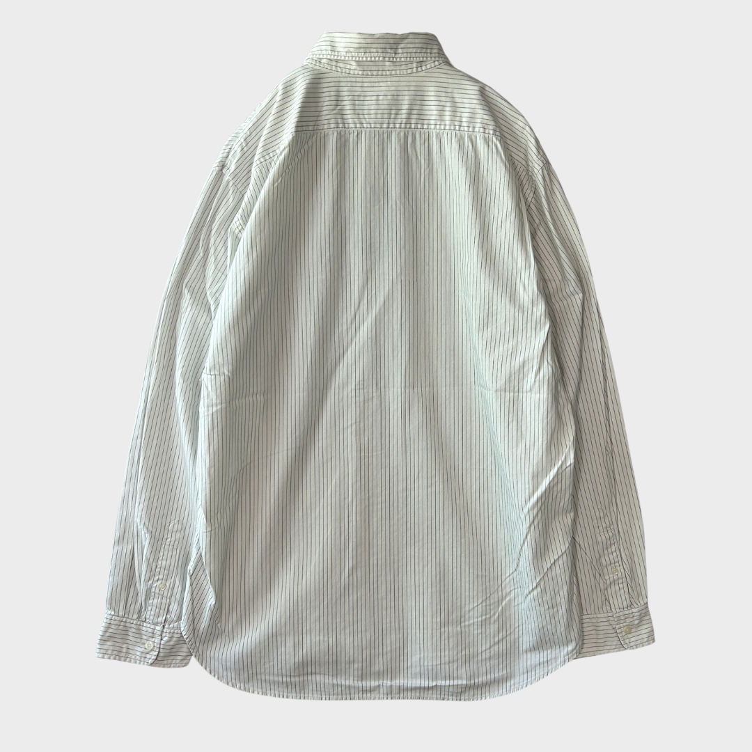 00's Ralph Lauren ラルフローレン ストライプシャツ 白青 (XL)/A7963S-SO