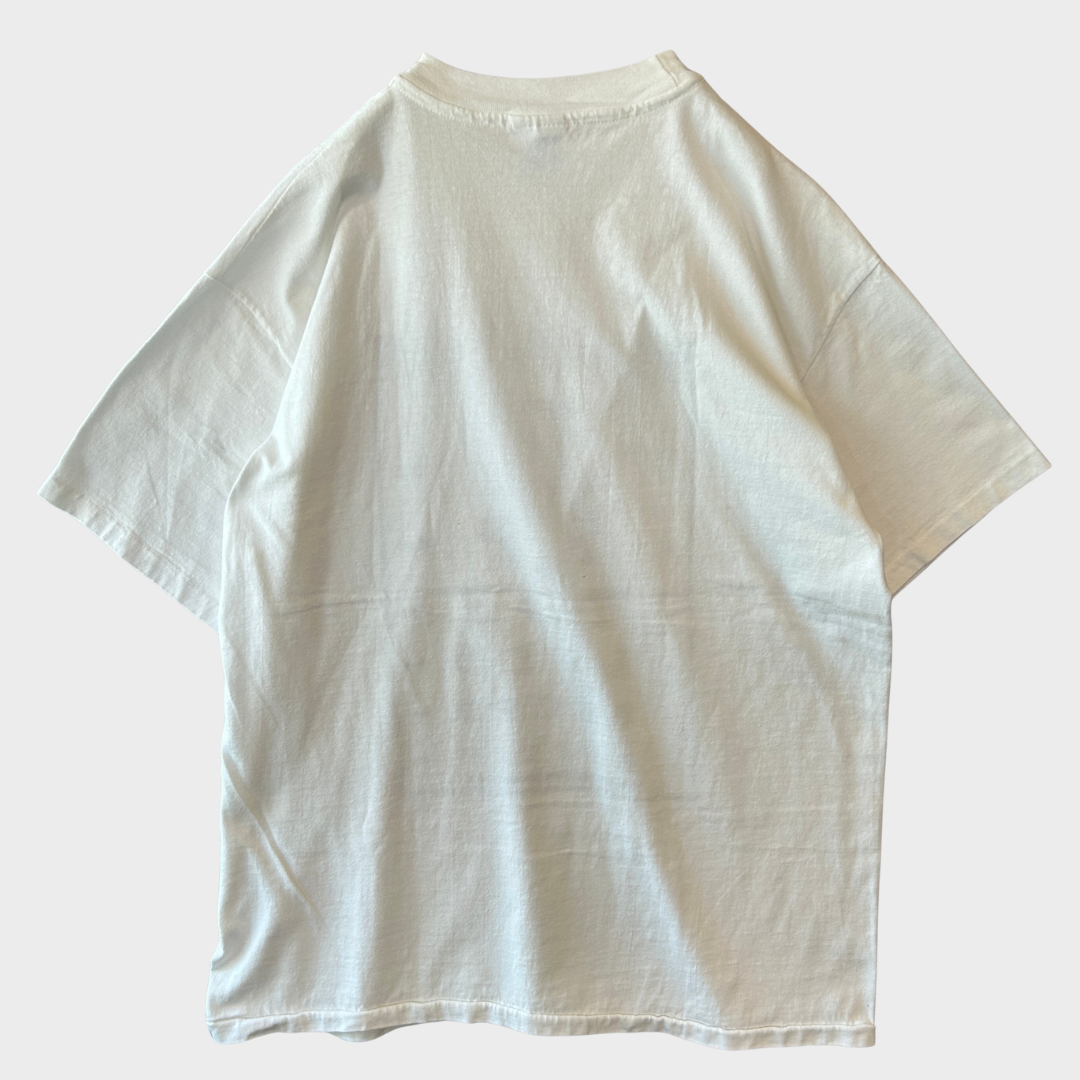 90's Hanes BEER DRINKERS' EYECHART 視力検査表 アルコールTシャツ 白 (XL)/B2733T-SO