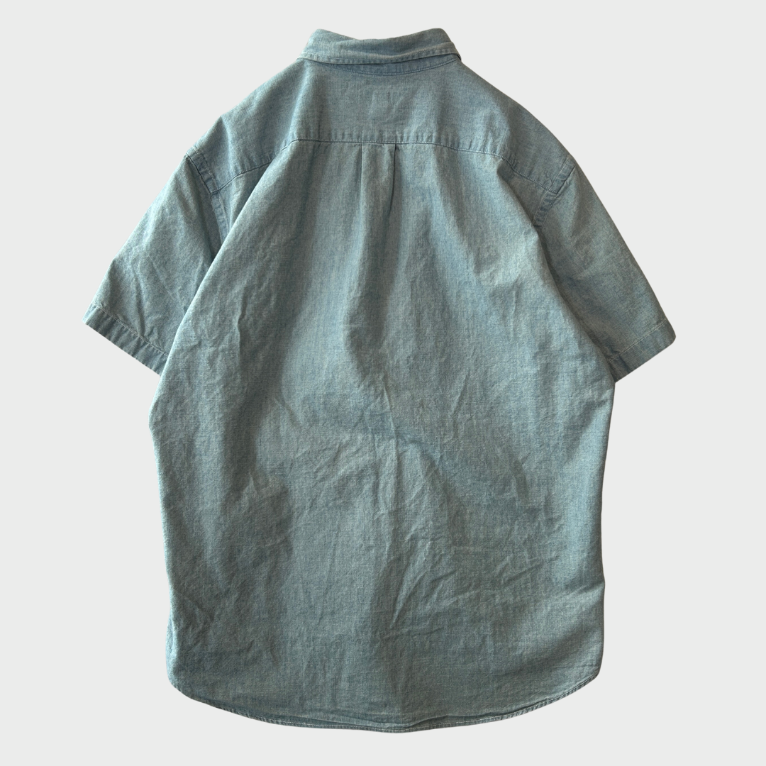 00's J.CREW ショートスリーブシャツ 水色 (L)/A7467S-SO