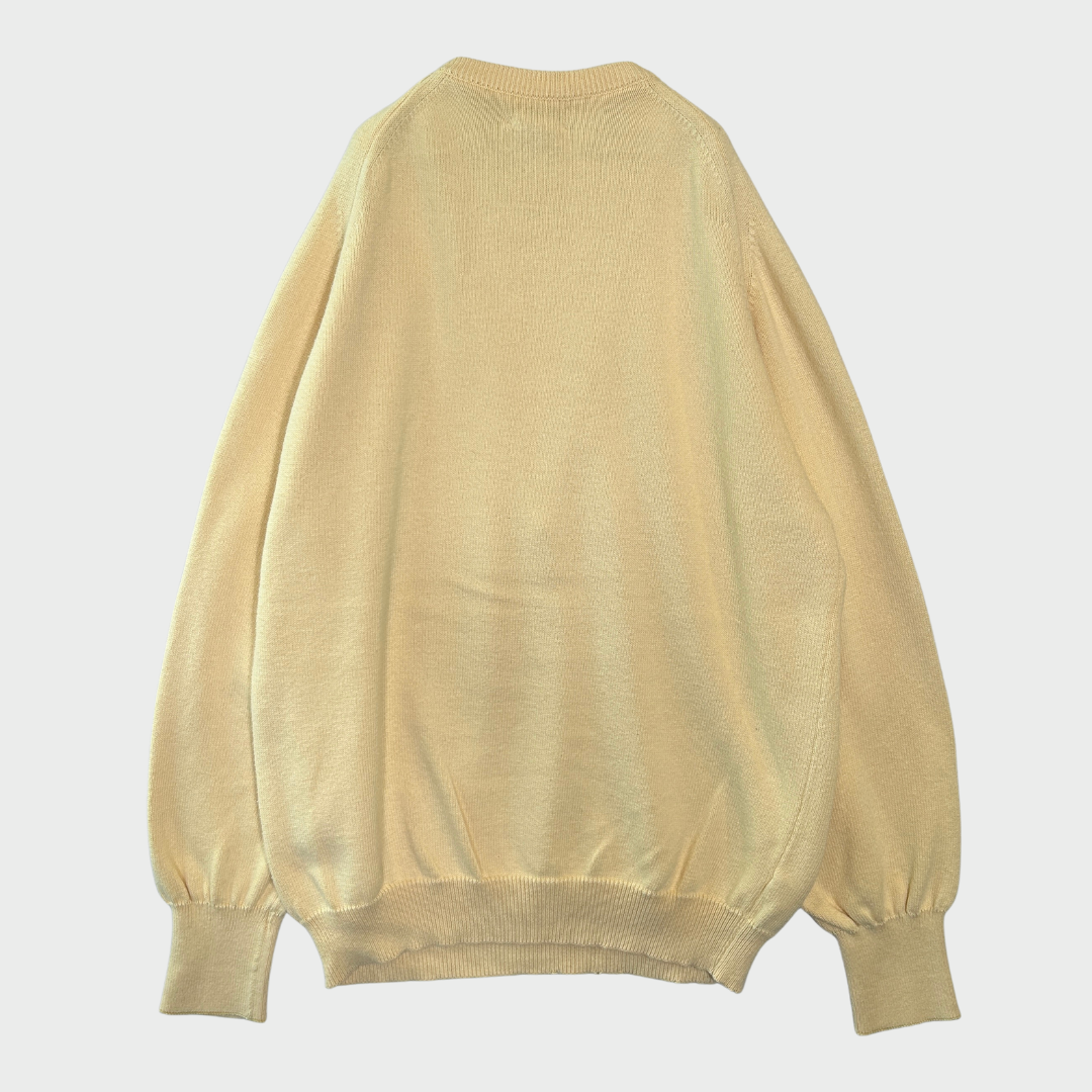 90's L.L.Bean ラグラン コットンニット イエロー L /A8224K-SO