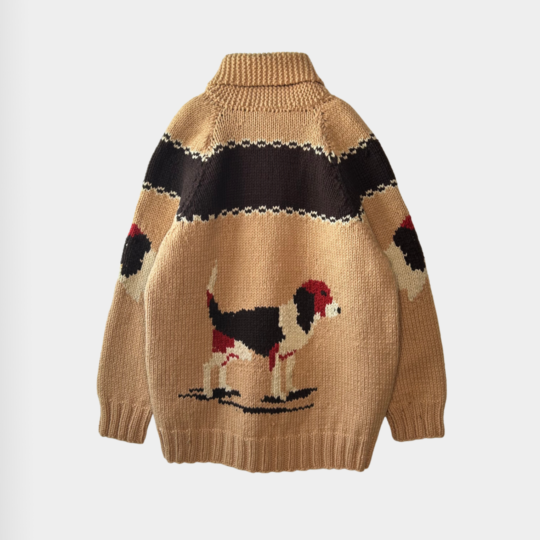 60's Unknown Brand カウチンセーター 犬(サイズ不明)/A6033O-SO