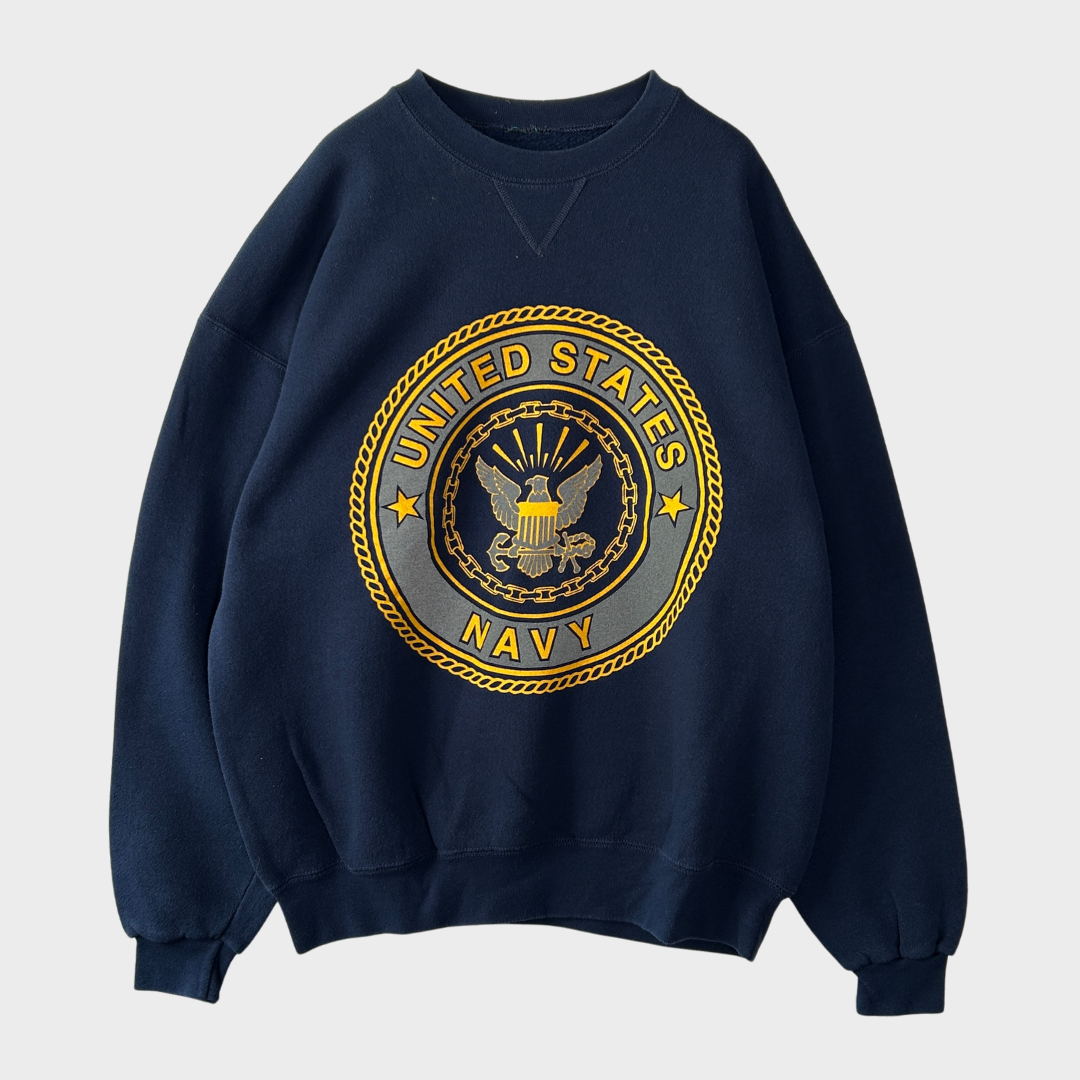 80's Soffe US NAVY ミリタリースウェット 紺 (サイズ不明)/B1394S-SO