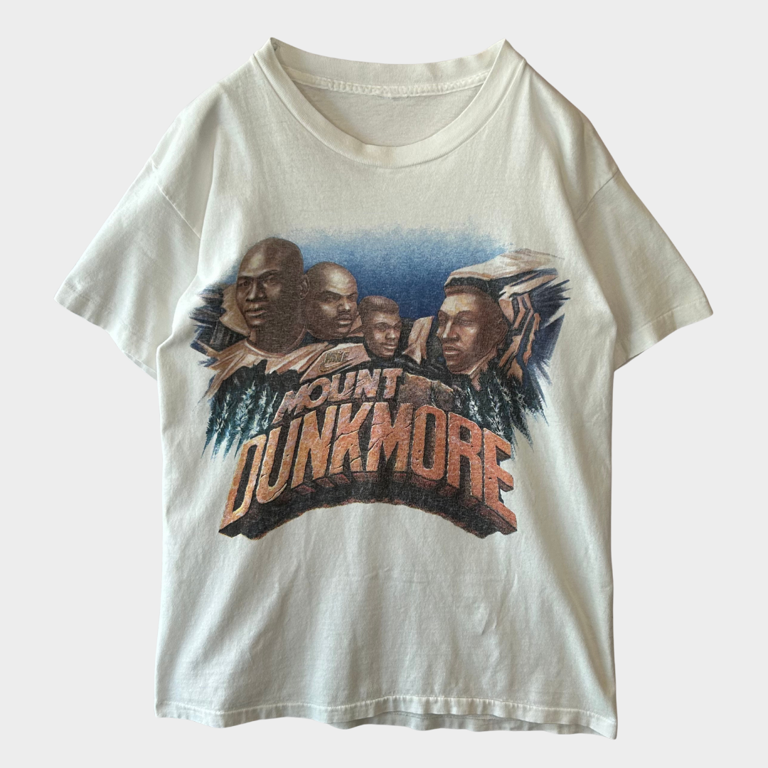 90's NIKE MOUNT DUNKMORE NBA プリントTシャツ 白 推定Mサイズ/A6459T-SO