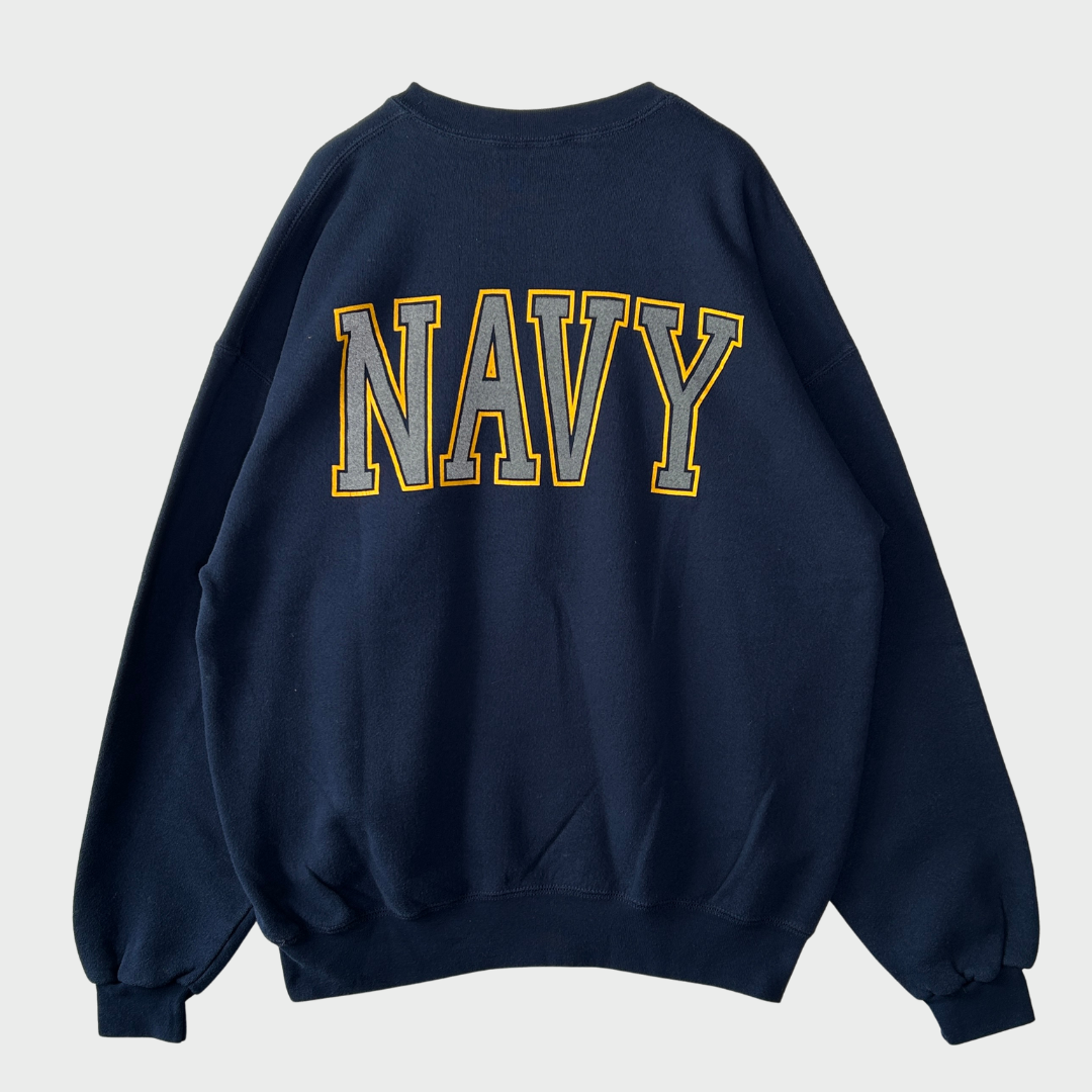 80's Soffe US NAVY ミリタリースウェット 紺 (サイズ不明)/B1394S-SO
