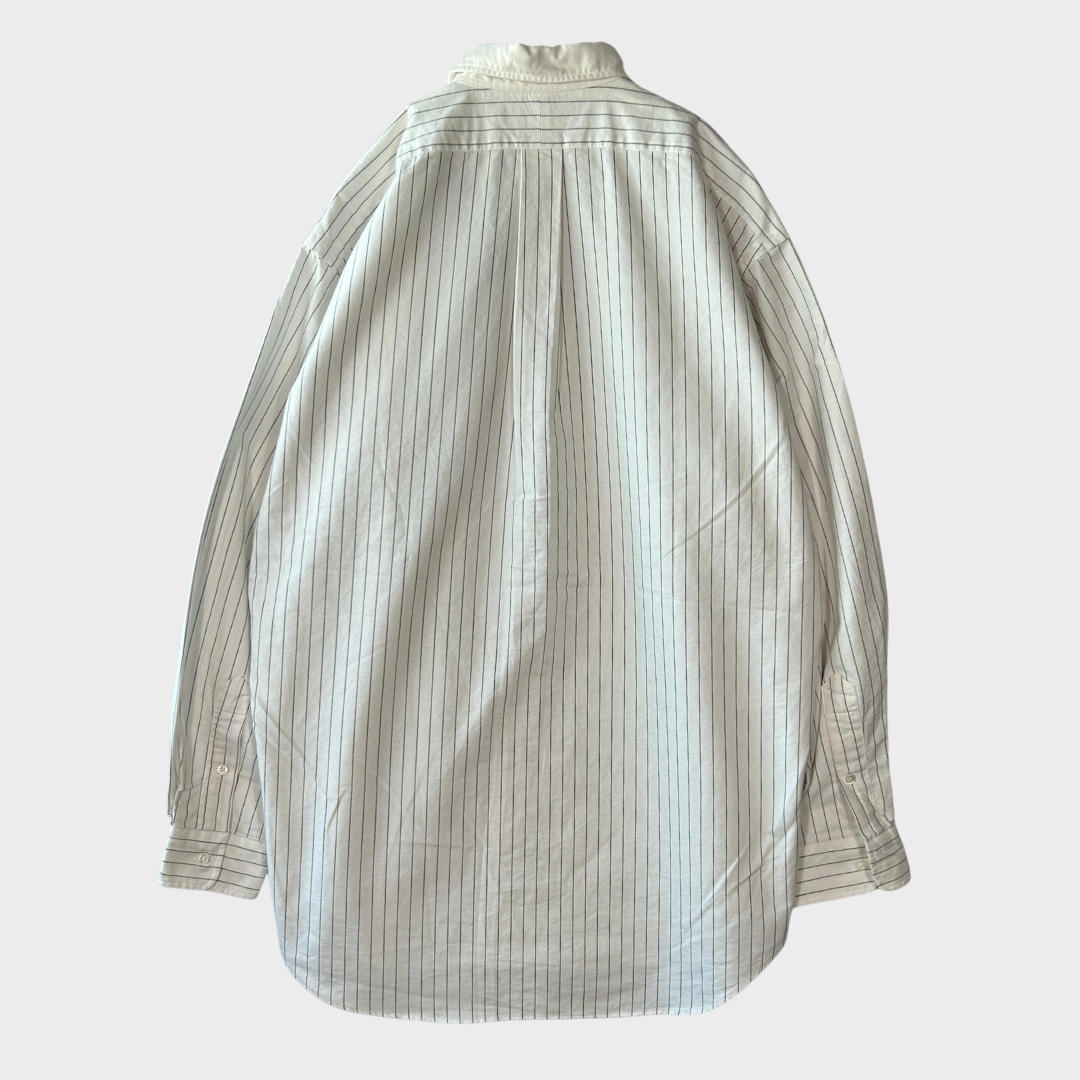 00's Ralph Lauren ラルフローレン ストライプシャツ 白青 (M)/A1595S-SO