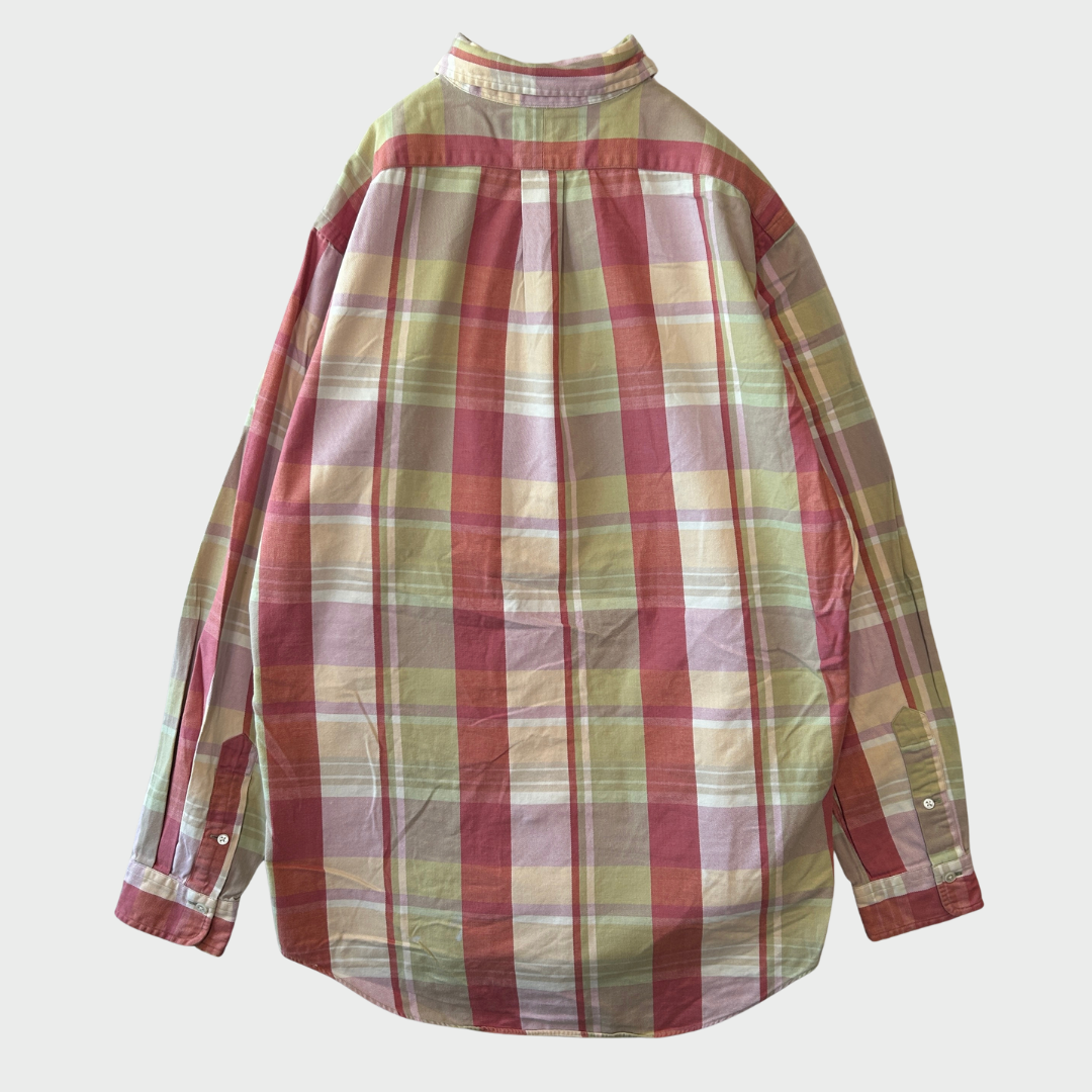 00's Ralph Lauren ラルフローレン チェックシャツ 桃白き緑 (L)/A7956S-SO