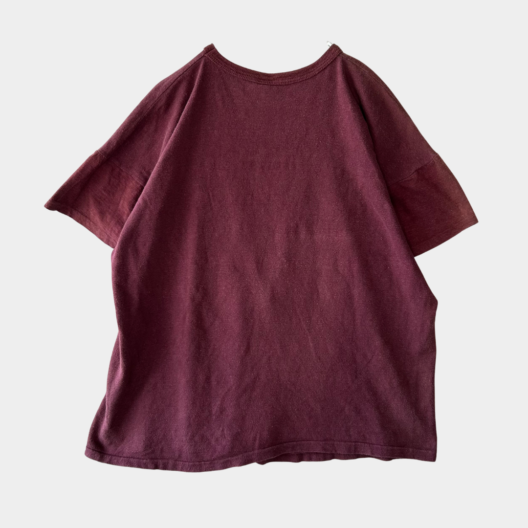 70's MASON "HiRAM & MORTIMER'S" Tシャツ えんじ (46-48)/A3799T-SO