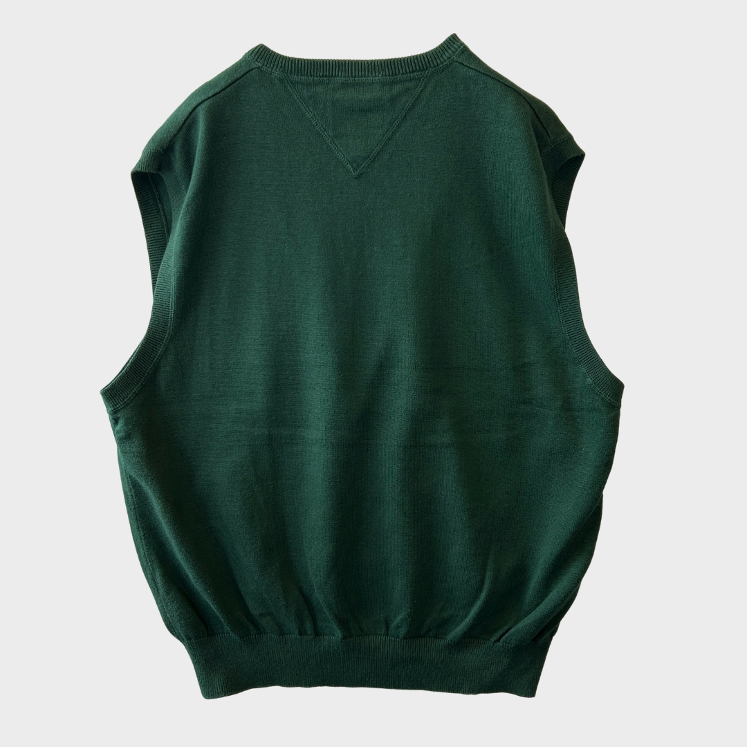 00's Tommy Hilfiger トミーヒルフィガー ベスト 緑 (L)/B2347V-SO