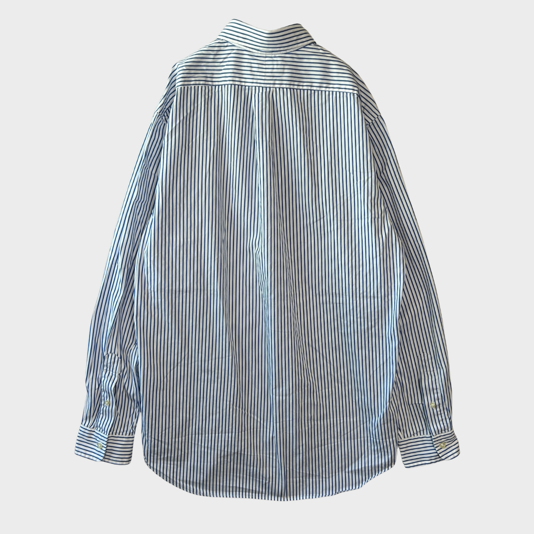 00's Ralph Lauren ラルフローレン ストライプシャツ 青白 (L)/A7993S-SO