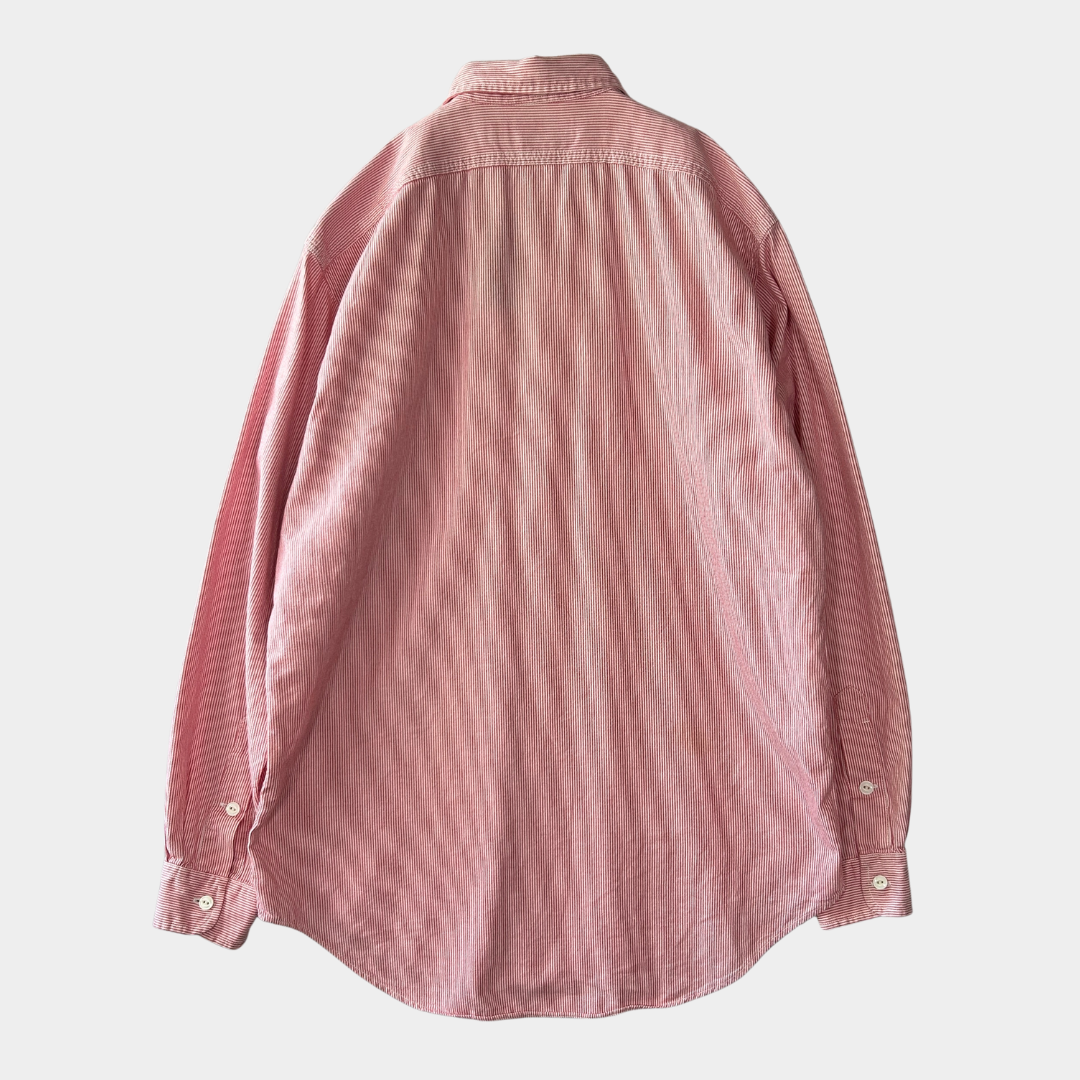 00's Polo by Ralph Lauren ラルフローレン ワークシャツ ストライプ 赤 白 (M)/A7775SH-SO
