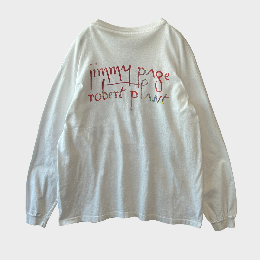 90's anvil Led Zeppelin jimmy page&robert plant バンド ロンT 白 XL /A6554T-SO