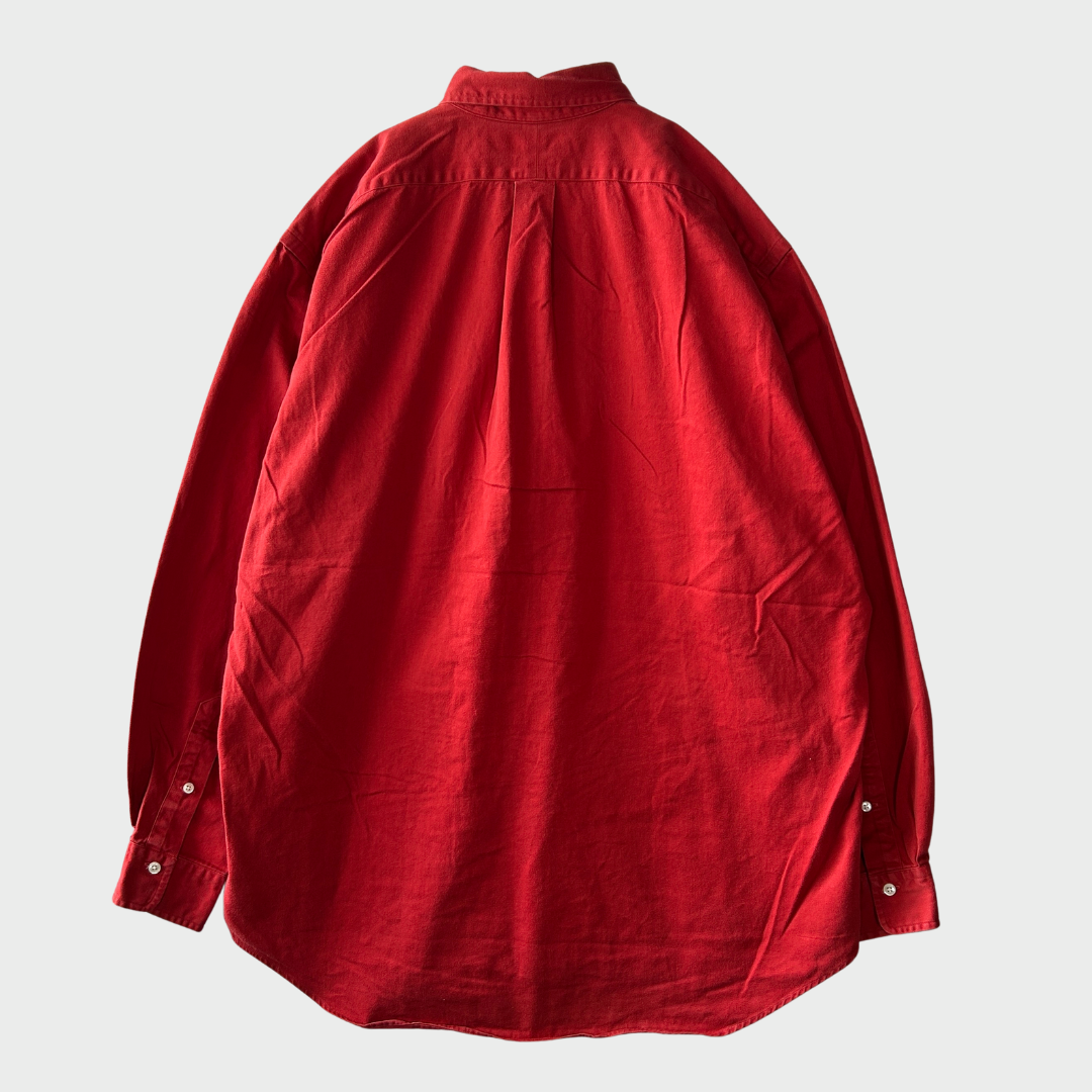 00's Ralph Lauren ラルフローレン ポロベア 無地シャツ 赤 (XL)/A7730SH-SO
