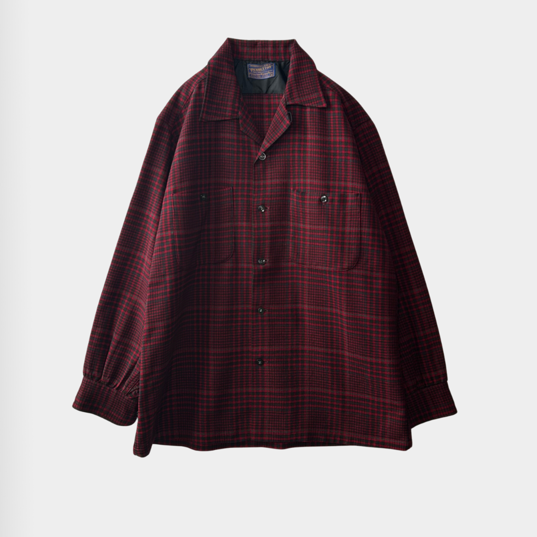 80’s PENDLETON ウールシャツ レッド (M)/A5553SH-SO