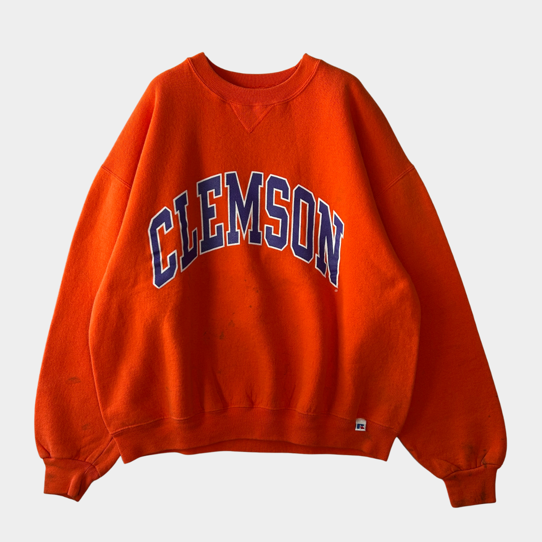 古着 00年代 ラッセル カレッジロゴ スウェット CLEMSON 紫 古着 00年代 ラッセル カレッジロゴ スウェット CLEMSON 紫
