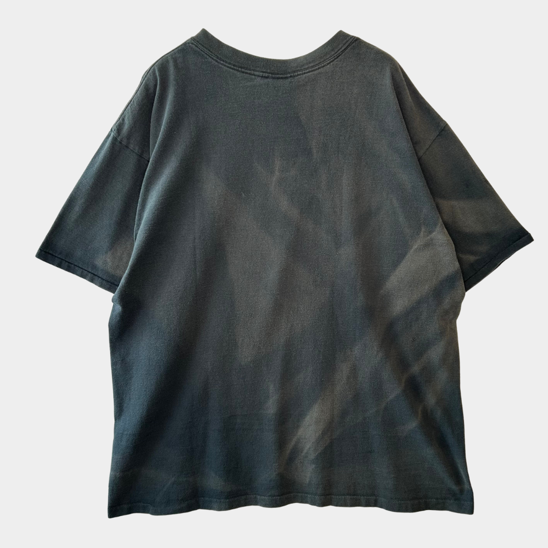 90's TY WILSOON アートTシャツ サンフェード 黒(XL)/A6486T-SO