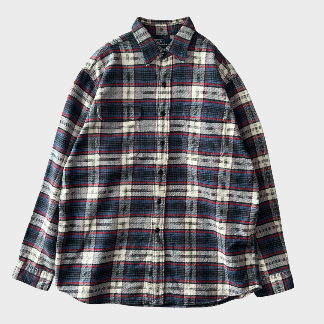 00's Polo Ralph Lauren ラルフローレン チェックシャツ MATLOCK 青赤白黒 (L)/A8163SH-SO