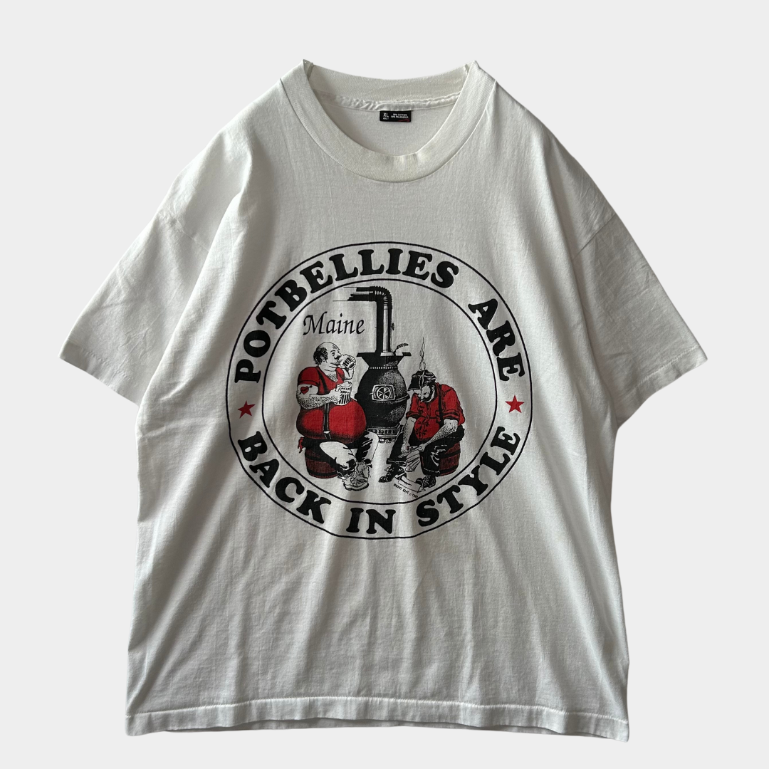 90's Fruit of The Loom Potbellies Are Back In Style Tシャツ 白(XL)/A6402T-SO