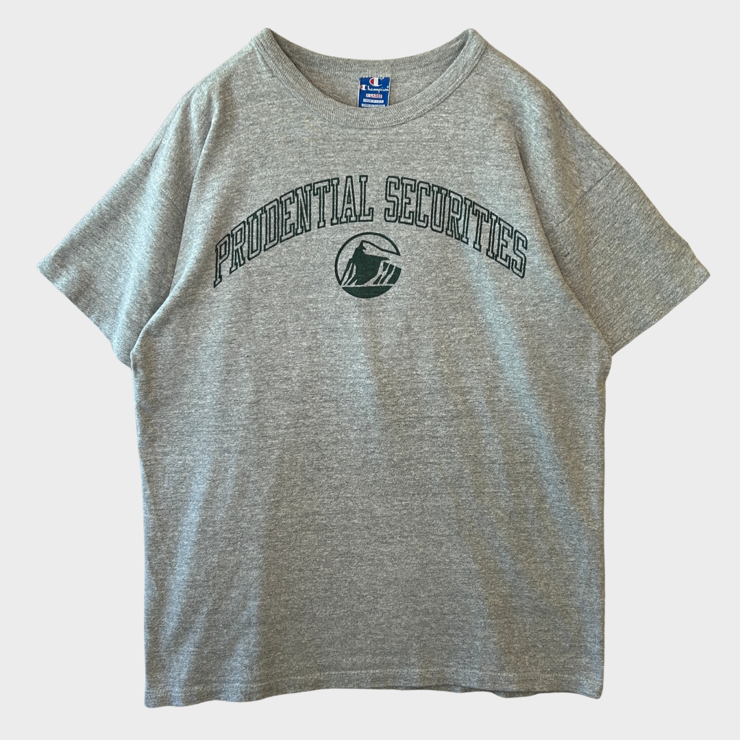 90's Champion PRUDENTIAL SECURITIES カレッジTシャツ グレー (XL)/A4504T-SO