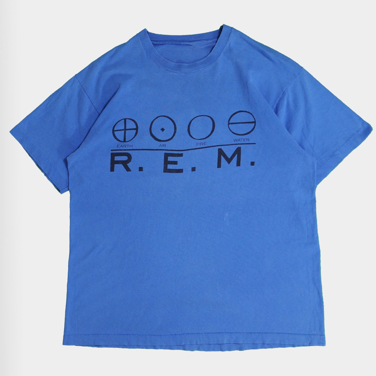 R.E.M. EARTH AIR FIRE WATER METAL ツアーTシャツ 青 (不明)/A3618T-SO