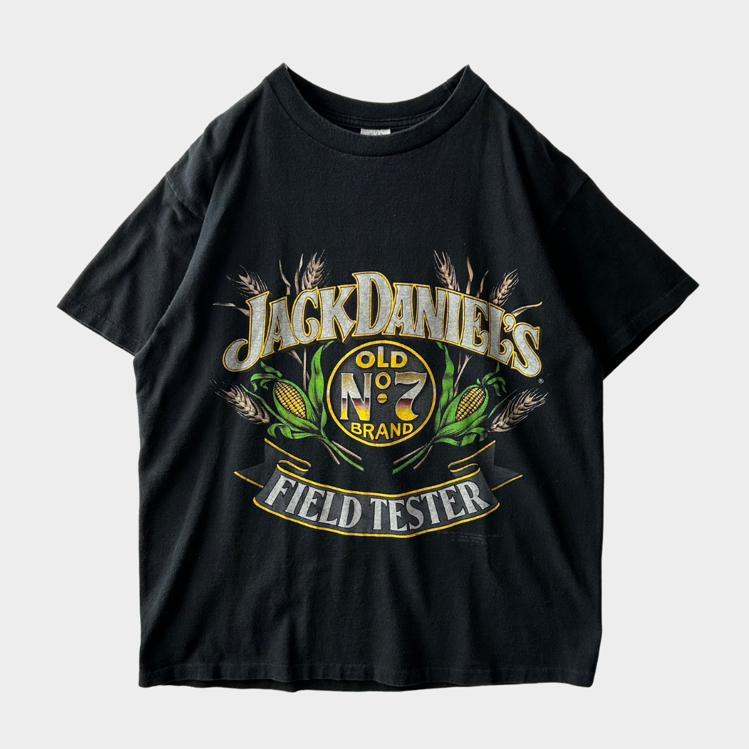 80's JACK DANIEL'S ウイスキー 企業Tシャツ 黒 (L)/B2136T-SO