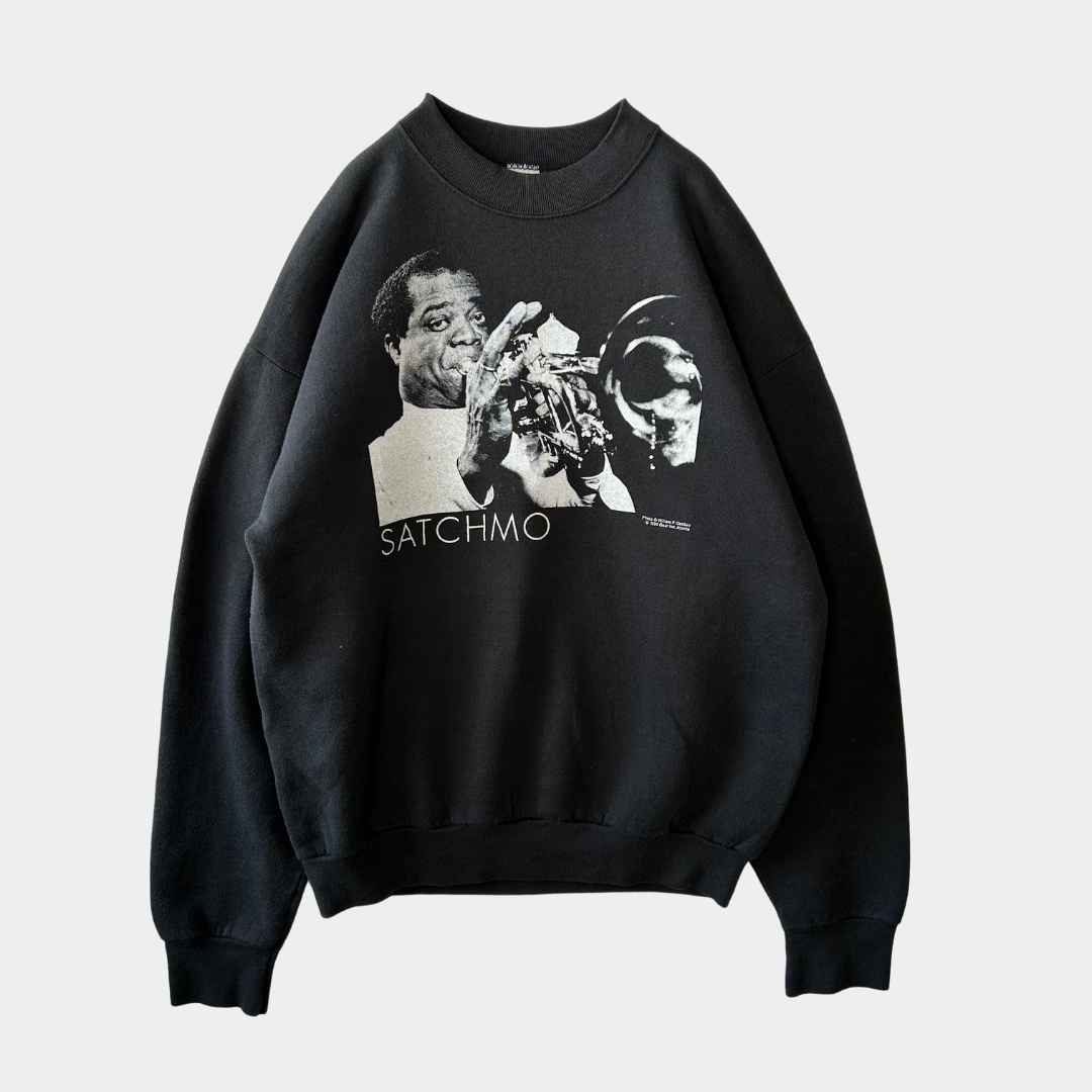 90's Fruit of the loom SATCHMO ルイアームストロング プリントスウェット(XL)/A6294S=SO