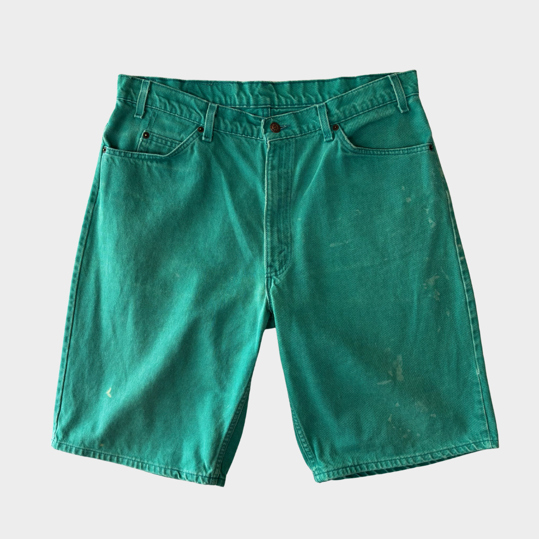 90's Levi's 560 リーバイス USA製 ショーツ ハーフパンツ オレンジタブ 緑 (W38)/B2701P-SO