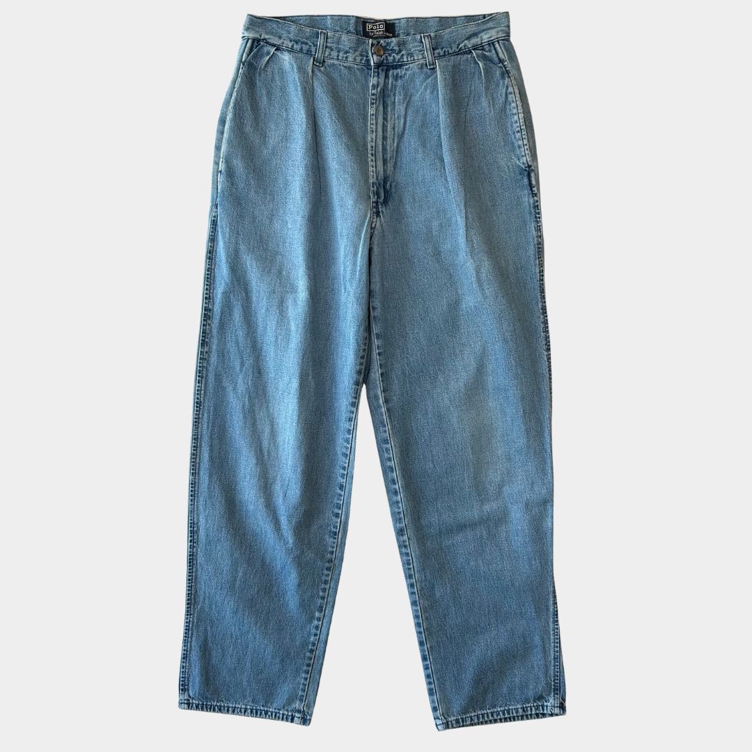 90's Polo Ralph Lauren”POLO DENIM"2タックデニムスラックス made in USA(30×30)/A5335P-SO