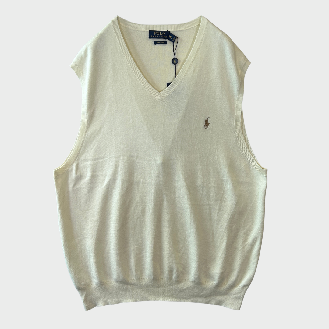 00's Polo Ralph Lauren ラルフローレン ベスト 未使用 白 (XXL)/B2268V-SO