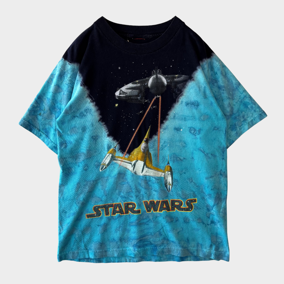 00's STAR WARS EP 1 Phantom Menace スターウォーズ Tシャツ 青水色 (サイズ不明)/B2669T-SO