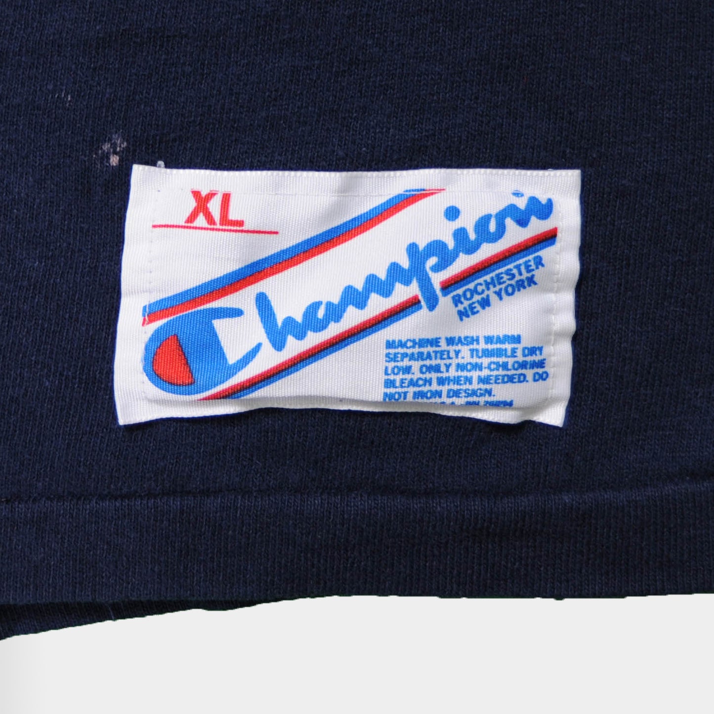 80's Champion NOTRE DAME 92 フットボールTシャツ ネイビー (XL)/A2829T