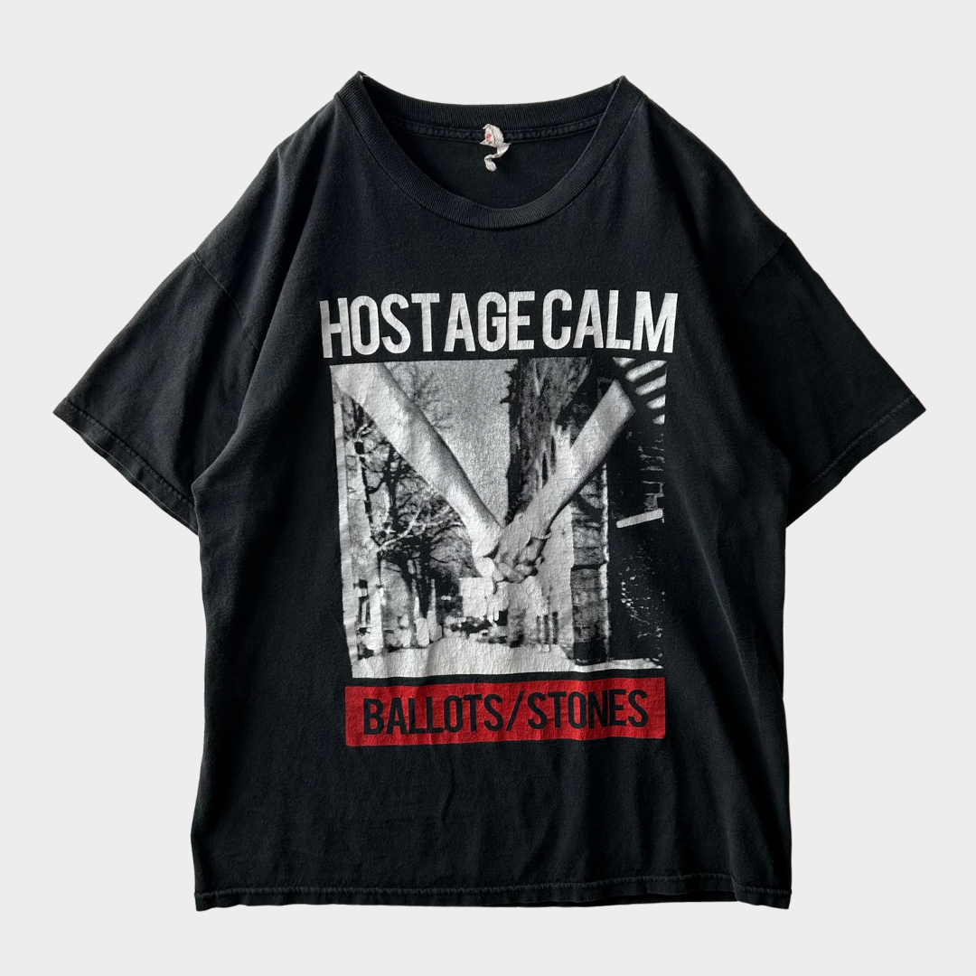 00's AL STYLE HOSTAGE CALM メッセージTシャツ 黒 (L)/B2040T-SO
