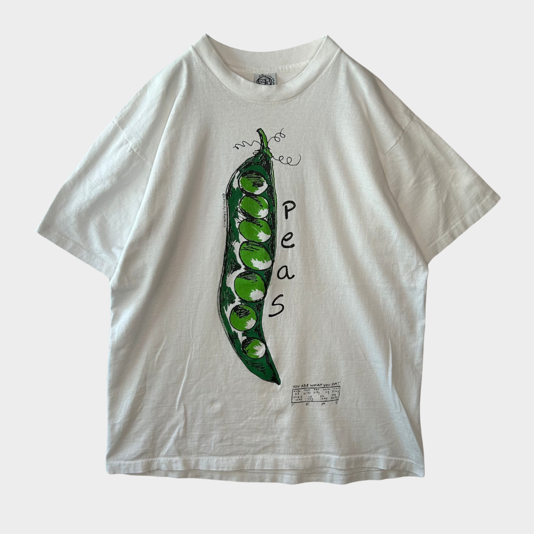 90's GRAVITY GRAPHiCS PEAS 豆Tシャツ 白(L)/A4120T-SO