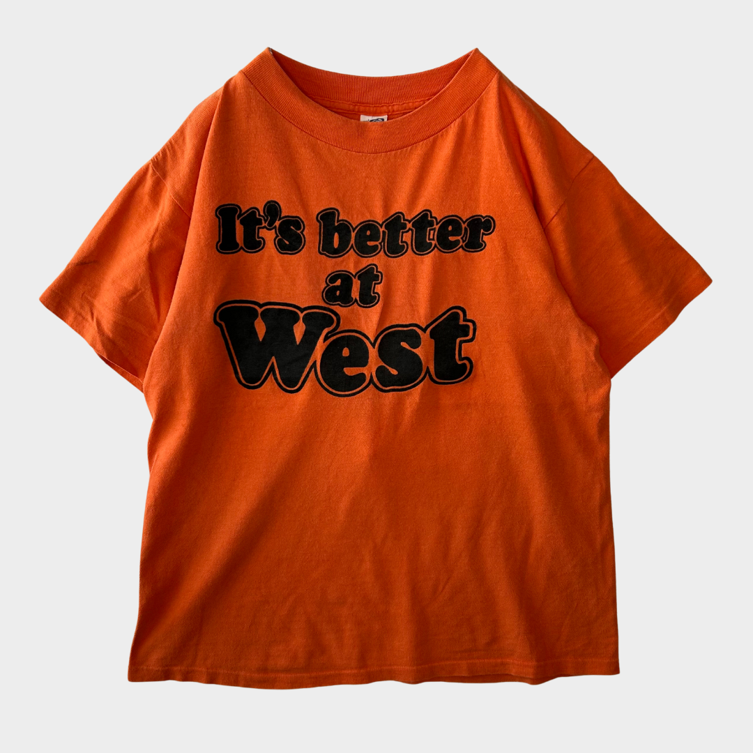 90's ARTEX It's better at West プリントTシャツ オレンジ(M)/A4125T-SO
