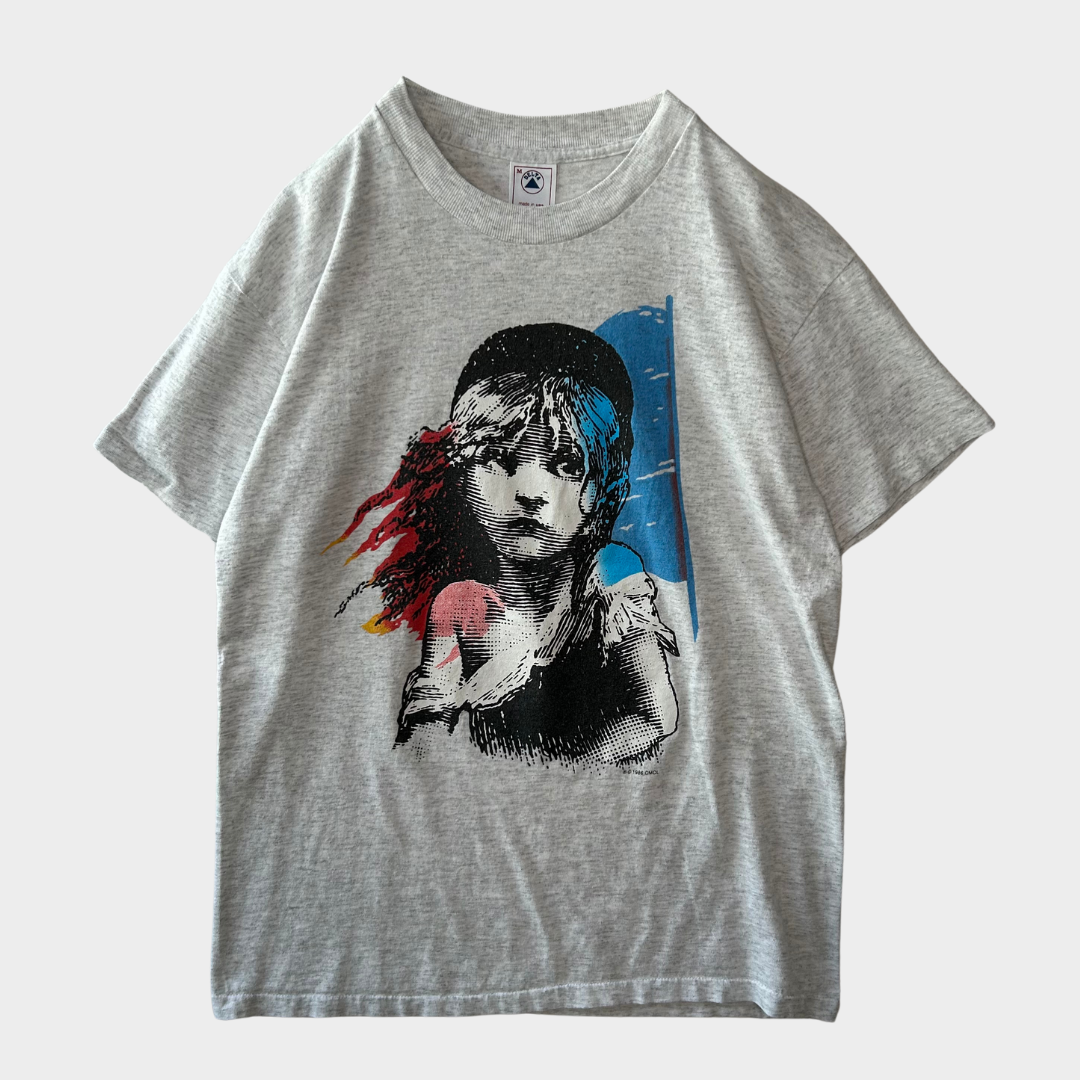 80's DELTA Les Miserables レ・ミゼラブル コゼット ムービー Tシャツ 白 (M)/B2020T-SO