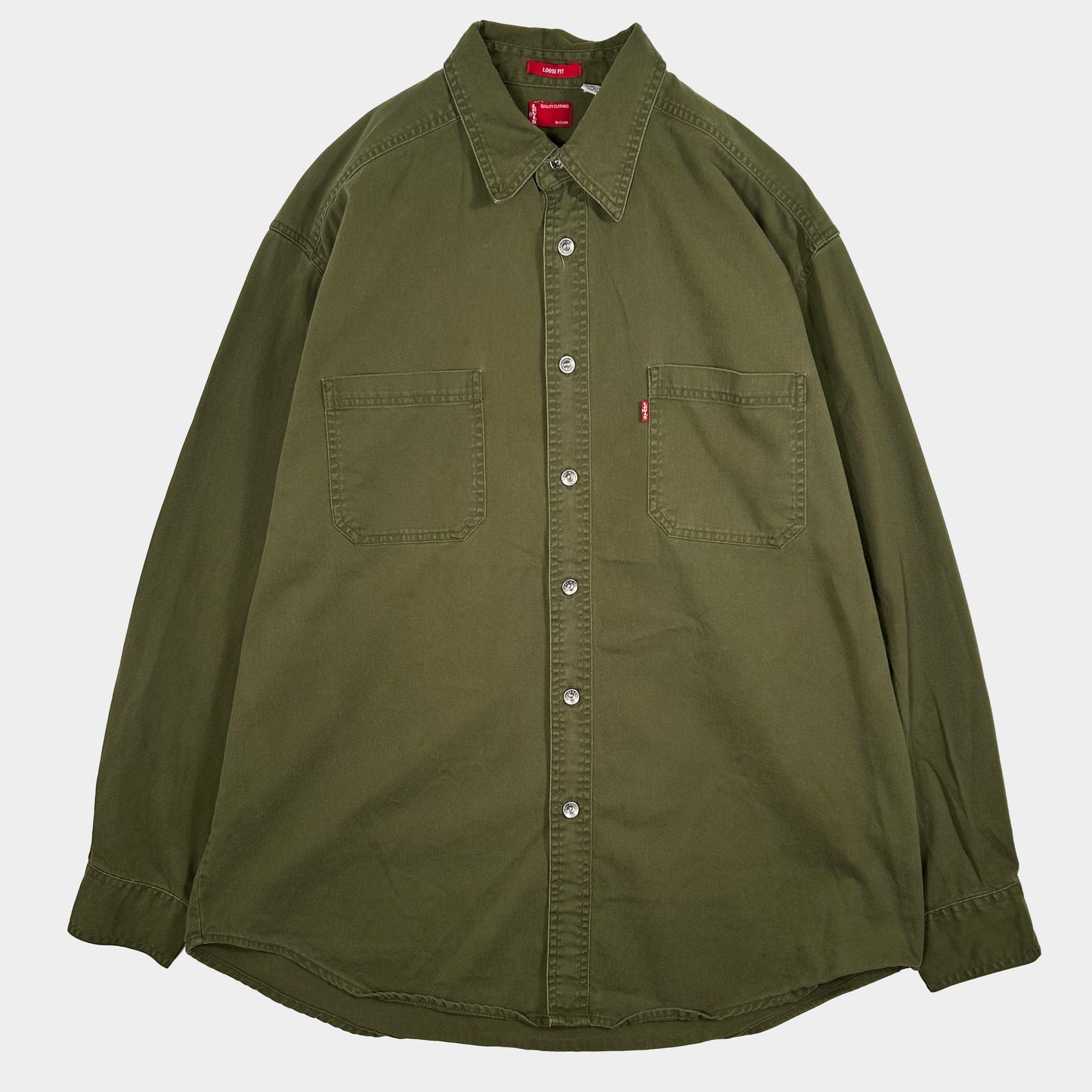 00's Levi’s RED TAB デニムシャツ カーキ(L)/A3523SH-SO