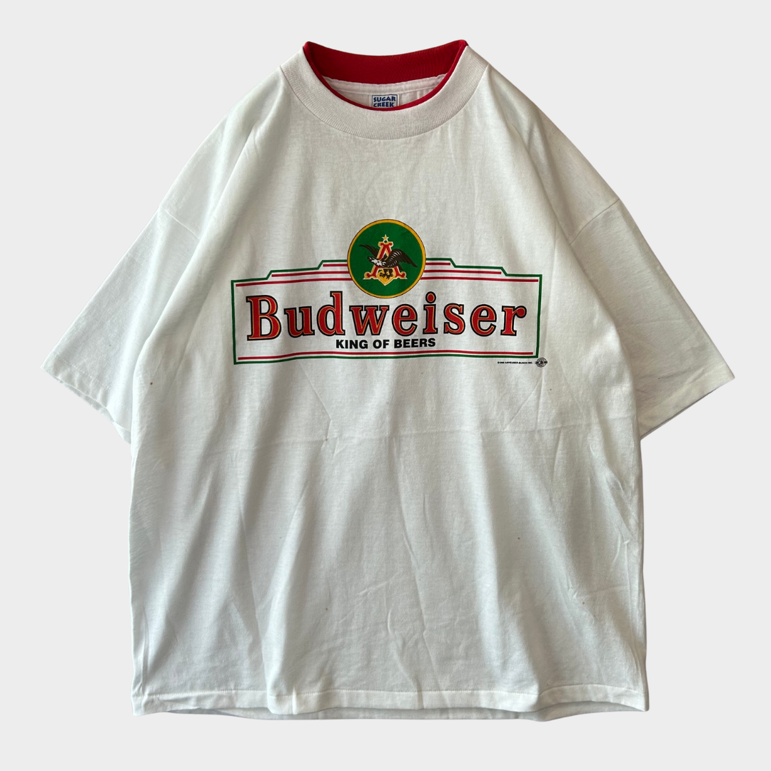 90's SUGAR CREEK Budweiser KING OF BEERS プリントTシャツ 白 XL/A7151T-SO